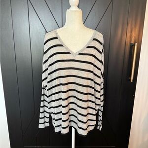 Striped V-Neck Sweater